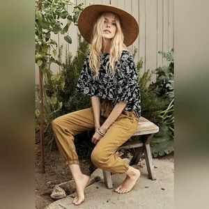 Anthropologie Rhys Utility Linen Blend Joggers